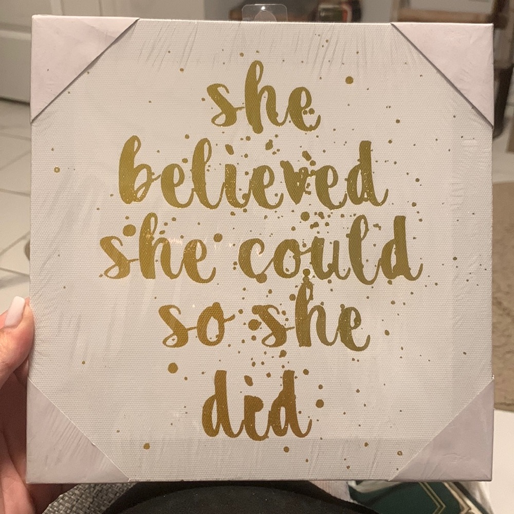 Wall canvas “she believed she could so she did”